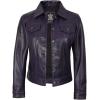 imageBlingsoul Real Lambskin Leather Jacket for Women Shirt Collar Leather Jacket WomensFernando Trucker  Purple Wax Jacket