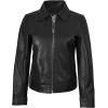 imageBlingsoul Real Lambskin Leather Jacket for Women Shirt Collar Leather Jacket WomensJose  Black Jacket
