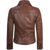 imageBlingsoul Real Lambskin Leather Jacket for Women Shirt Collar Leather Jacket WomensJose  Cognac Jacket