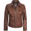 imageBlingsoul Real Lambskin Leather Jacket for Women Shirt Collar Leather Jacket WomensJose  Cognac Jacket