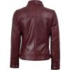 imageBlingsoul Real Lambskin Leather Jacket for Women Shirt Collar Leather Jacket WomensJose  Maroon Jacket