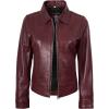 imageBlingsoul Real Lambskin Leather Jacket for Women Shirt Collar Leather Jacket WomensJose  Maroon Jacket