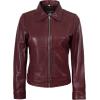 imageBlingsoul Real Lambskin Leather Jacket for Women Shirt Collar Leather Jacket WomensJose  Maroon Jacket