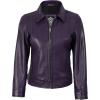 imageBlingsoul Real Lambskin Leather Jacket for Women Shirt Collar Leather Jacket WomensJose  Purple Jacket