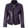 imageBlingsoul Real Lambskin Leather Jacket for Women Shirt Collar Leather Jacket WomensJose  Purple Jacket