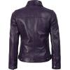 imageBlingsoul Real Lambskin Leather Jacket for Women Shirt Collar Leather Jacket WomensJose  Purple Jacket