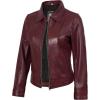 imageBlingsoul Real Lambskin Leather Jacket for Women Shirt Collar Leather Jacket WomensJose  Maroon Jacket