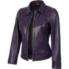 imageBlingsoul Real Lambskin Leather Jacket for Women Shirt Collar Leather Jacket WomensJose  Purple Jacket