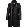 imageBlingsoul Leather Car Coats for Womens  Black Brown Real Long Leather Jacket WomenGlen  Black Leather Coat