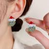 imageBlingsoul Green Monster Santa Earrings  Christmas Special Anime Claus Red Hat Xmas Stud Earrings For WomenChristmas Earrings