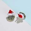 imageBlingsoul Green Monster Santa Earrings  Christmas Special Anime Claus Red Hat Xmas Stud Earrings For WomenChristmas Earrings