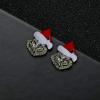 imageBlingsoul Green Monster Santa Earrings  Christmas Special Anime Claus Red Hat Xmas Stud Earrings For WomenChristmas Earrings
