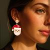 imageBlingsoul Green Monster Santa Earrings  Christmas Special Anime Claus Red Hat Xmas Stud Earrings For WomenCute Santa Earrings