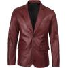 imageBlingsoul Real Lambskin Mens Leather Blazer  Casual 2 Buttons Leather Jacket for MenBlazer  Maroon