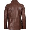 imageBlingsoul Real Lambskin Mens Leather Blazer  Casual 2 Buttons Leather Jacket for MenBrandon Shiny Blazer Cognac Wax