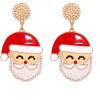 imageBlingsoul Green Monster Santa Earrings  Christmas Special Anime Claus Red Hat Xmas Stud Earrings For WomenCute Santa Earrings