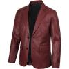 imageBlingsoul Real Lambskin Mens Leather Blazer  Casual 2 Buttons Leather Jacket for MenBlazer  Maroon