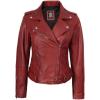 imageBlingsoul Asymmetrical Lambskin Leather Jacket Women  Stylish Womens Leather JacketsMargaret  Red Jacket