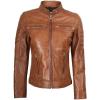 imageBlingsoul Cafe Racer Leather Jacket Womens  Real Lambskin Leather Jackets for WomenCafe Racer  Brown Jacket