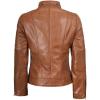 imageBlingsoul Cafe Racer Leather Jacket Womens  Real Lambskin Leather Jackets for WomenCafe Racer  Brown Jacket