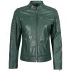 imageBlingsoul Cafe Racer Leather Jacket Womens  Real Lambskin Leather Jackets for WomenCafe Racer  Green Jacket