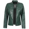 imageBlingsoul Cafe Racer Leather Jacket Womens  Real Lambskin Leather Jackets for WomenCafe Racer  Green Jacket