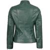 imageBlingsoul Cafe Racer Leather Jacket Womens  Real Lambskin Leather Jackets for WomenCafe Racer  Green Jacket