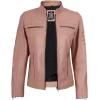 imageBlingsoul Cafe Racer Leather Jacket Womens  Real Lambskin Leather Jackets for WomenCafe Racer  Pink Jacket