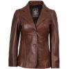 imageBlingsoul Leather Blazer Jacket Women  Leather Coats for WomenSurrey  Cognac Jacket