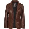 imageBlingsoul Leather Blazer Jacket Women  Leather Coats for WomenSurrey  Cognac Jacket