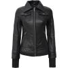 imageBlingsoul Leather Bomber Jacket Women  Real Lambskin Womens Leather Jackets with Detachable HoodBlack  Betty Jacket