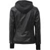 imageBlingsoul Leather Bomber Jacket Women  Real Lambskin Womens Leather Jackets with Detachable HoodBlack  Betty Jacket