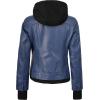 imageBlingsoul Leather Bomber Jacket Women  Real Lambskin Womens Leather Jackets with Detachable HoodBlue  Betty Jacket