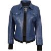 imageBlingsoul Leather Bomber Jacket Women  Real Lambskin Womens Leather Jackets with Detachable HoodBlue  Betty Jacket