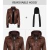 imageBlingsoul Leather Bomber Jacket Women  Real Lambskin Womens Leather Jackets with Detachable HoodCognac  Tralee Jacket