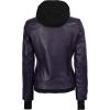 imageBlingsoul Leather Bomber Jacket Women  Real Lambskin Womens Leather Jackets with Detachable HoodPurple  Betty Jacket