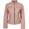 imageBlingsoul Leather Jacket Women  Quilted Cafe Racer Style Womens Leather JacketsD1  Pink Jacket