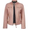 imageBlingsoul Leather Jacket Women  Quilted Cafe Racer Style Womens Leather JacketsD1  Pink Jacket
