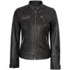 imageBlingsoul Leather Jacket Women  Quilted Cafe Racer Style Womens Leather JacketsDiamond1  Brown Jacket