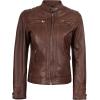 imageBlingsoul Leather Jacket Women  Quilted Cafe Racer Style Womens Leather JacketsDiamond1  Cognac Jacket