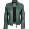 imageBlingsoul Leather Jacket Women  Quilted Cafe Racer Style Womens Leather JacketsDiamond1  Green Jacket