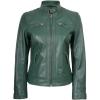 imageBlingsoul Leather Jacket Women  Quilted Cafe Racer Style Womens Leather JacketsDiamond1  Green Jacket