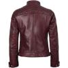 imageBlingsoul Leather Jacket Women  Quilted Cafe Racer Style Womens Leather JacketsDiamond1  Maroon Jacket
