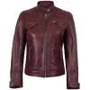 imageBlingsoul Leather Jacket Women  Quilted Cafe Racer Style Womens Leather JacketsDiamond1  Maroon Jacket