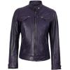 imageBlingsoul Leather Jacket Women  Quilted Cafe Racer Style Womens Leather JacketsDiamond1  Purple Jacket