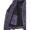 imageBlingsoul Leather Jacket Women  Quilted Cafe Racer Style Womens Leather JacketsDiamond1  Purple Jacket