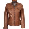 imageBlingsoul Leather Jacket Women  Quilted Cafe Racer Style Womens Leather JacketsDiamond1  Tan Jacket