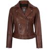 imageBlingsoul Leather Jacket Women  Real Lambskin Leather Asymmetrical Style Leather Jackets For WomensAld  Cognac Jacket