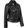 imageBlingsoul Leather Jacket Women  Real Lambskin Leather Asymmetrical Style Leather Jackets For WomensAldo  Black Jacket