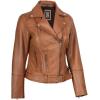 imageBlingsoul Leather Jacket Women  Real Lambskin Leather Asymmetrical Style Leather Jackets For WomensAldo  Brown Jacket